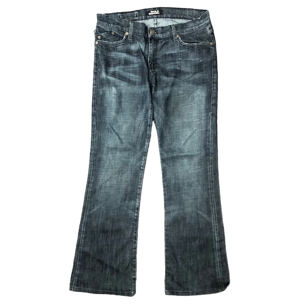 Rock & Republic Roth bootcut jeans whiskering light distressing low rise 31